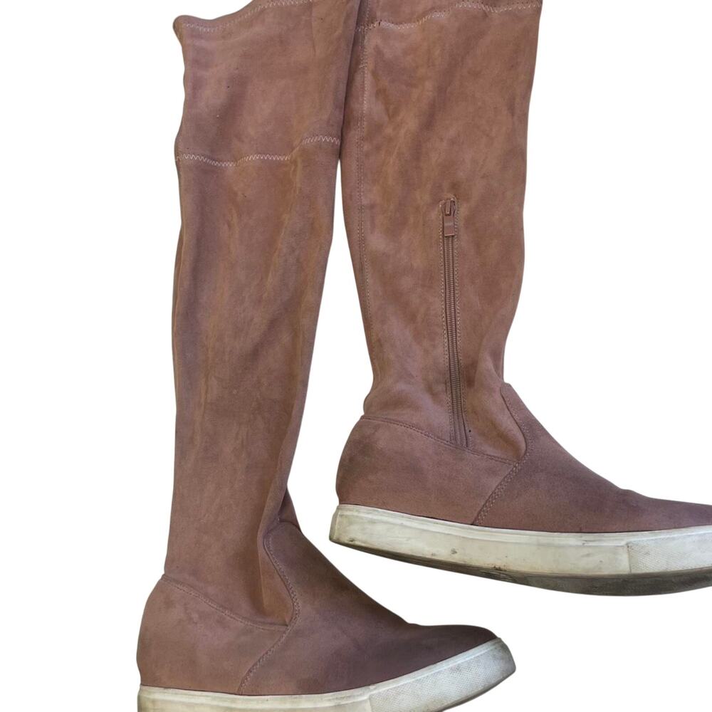 Tan suede over the